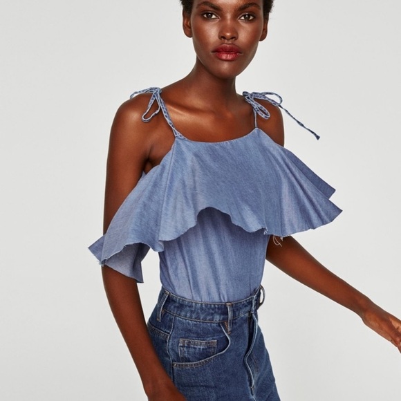 Zara denim bodysuit - Picture 1 of 6